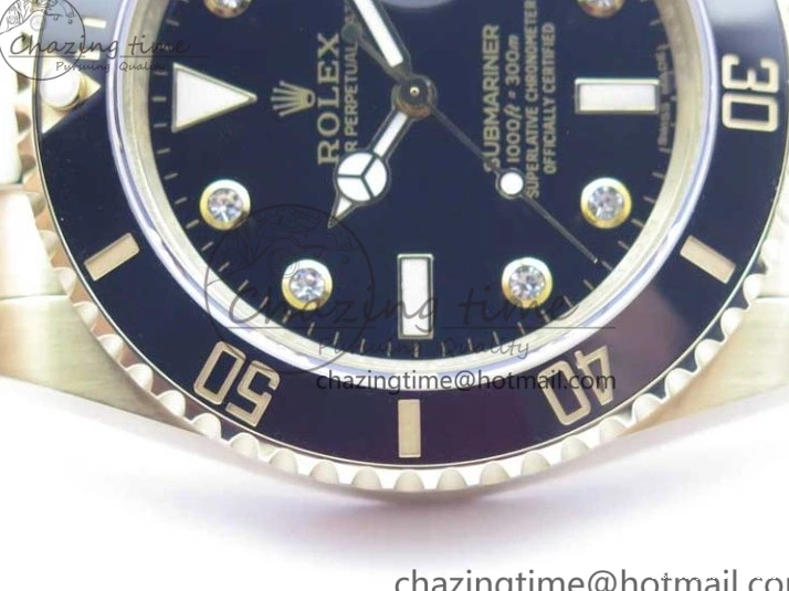 AAA Replica Watches Bracelet SA3135 3010 Black Diam Black Maker 1:1 Dial Bp 116618 Edition V on Ceramic 316L Submariner YG Supportive LN Best 0105